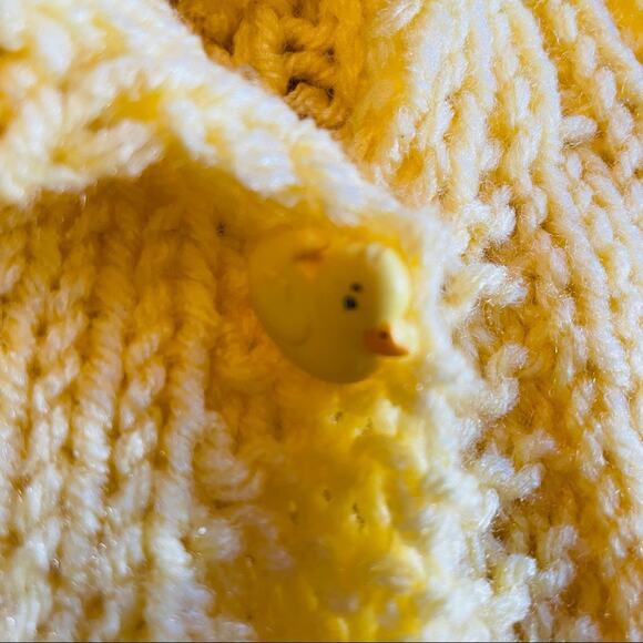 Handmade Knit Hoodie Sweater Doll Teddybear Duckie Button - Picture 4 of 5